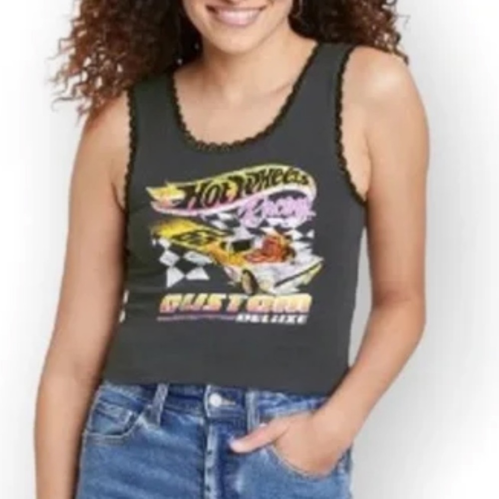 Hot Wheels tank top with lace detail